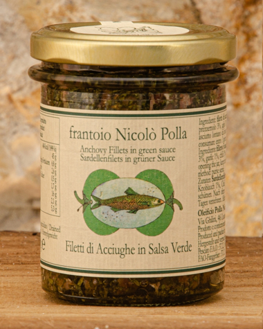 Filetti di Acciughe in Salsa Verde Polla Immagine di Filetti di Acciughe in Salsa Verde 200g
