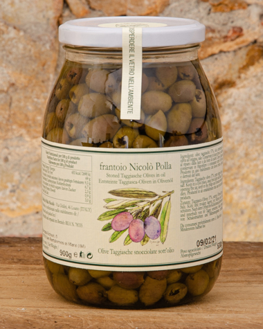 Olive Taggiasche Snocciolate in Olio Extra Vergine di Oliva Polla Immagine di Olive Taggiasche Snocciolate 900g
