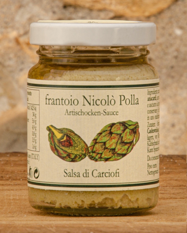 Salsa di Carciofi in Olio Extra Vergine di Oliva Polla Immagine di Salsa di Carciofi 85g